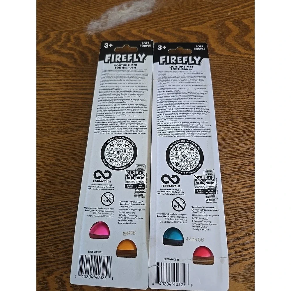 Firefly Light-Up Timer Kids Toothbrush with Suction Cup, 4 Count (2 Packs -2/pk)